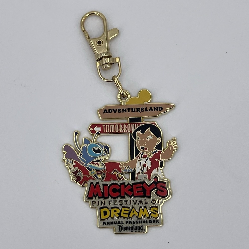 Lilo and Stitch Mickey's pin festival of Dreams Lanyard Medal Disneyland World